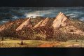 Flatirons - Wood Burning and watercolor - Private collection